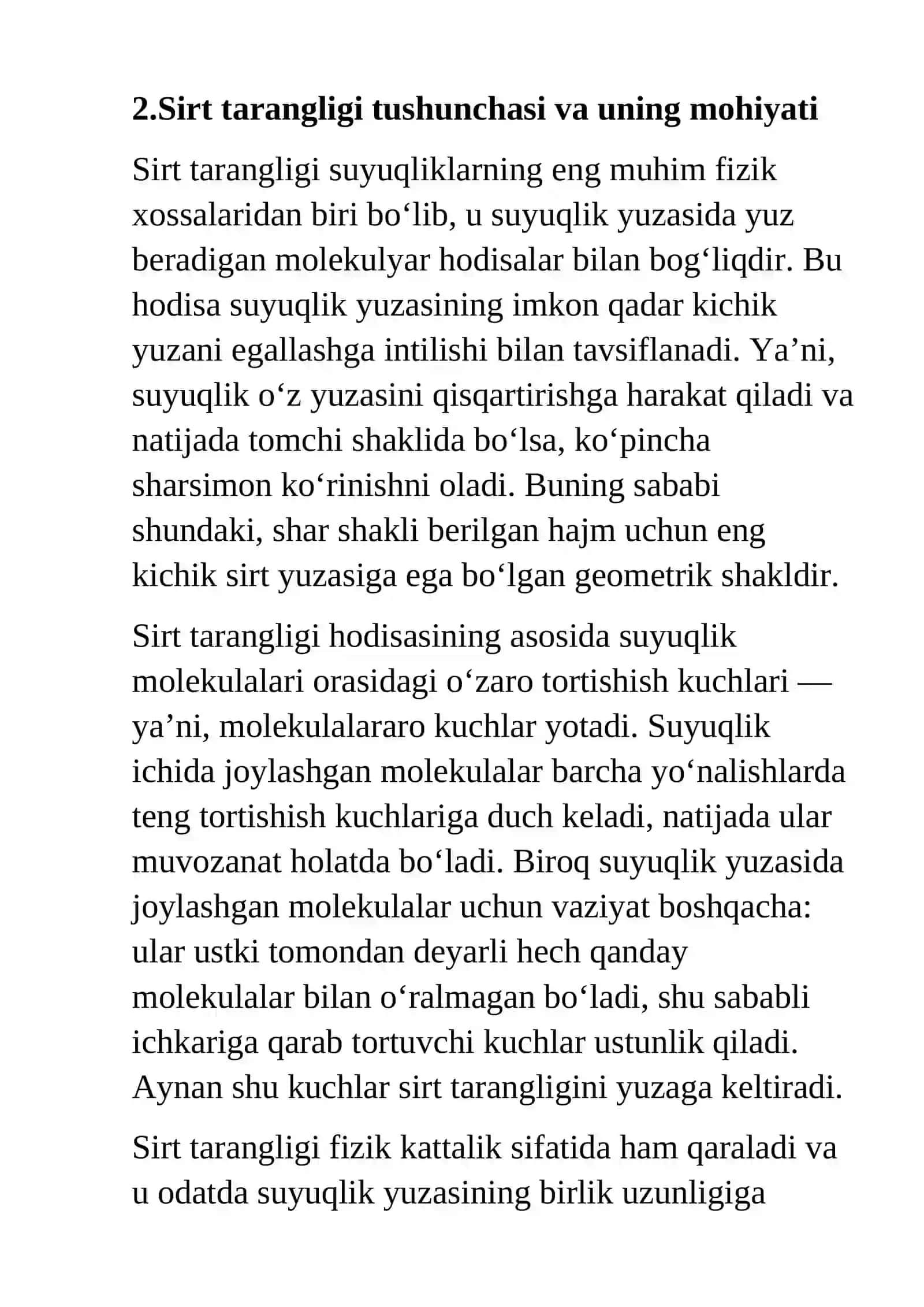 suyuqlikiarda sirt tarangligining , tempraturaga bog'liqligi 4