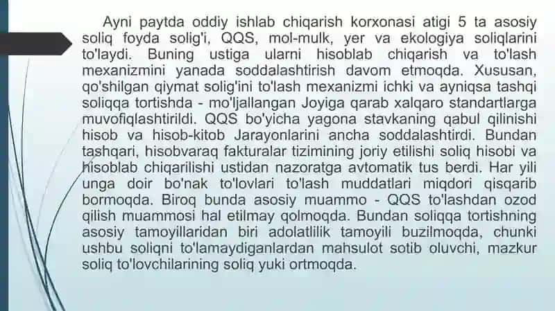 Soliq to'lovlarining korxonalar moliyaviy holatiga ta'siri 4