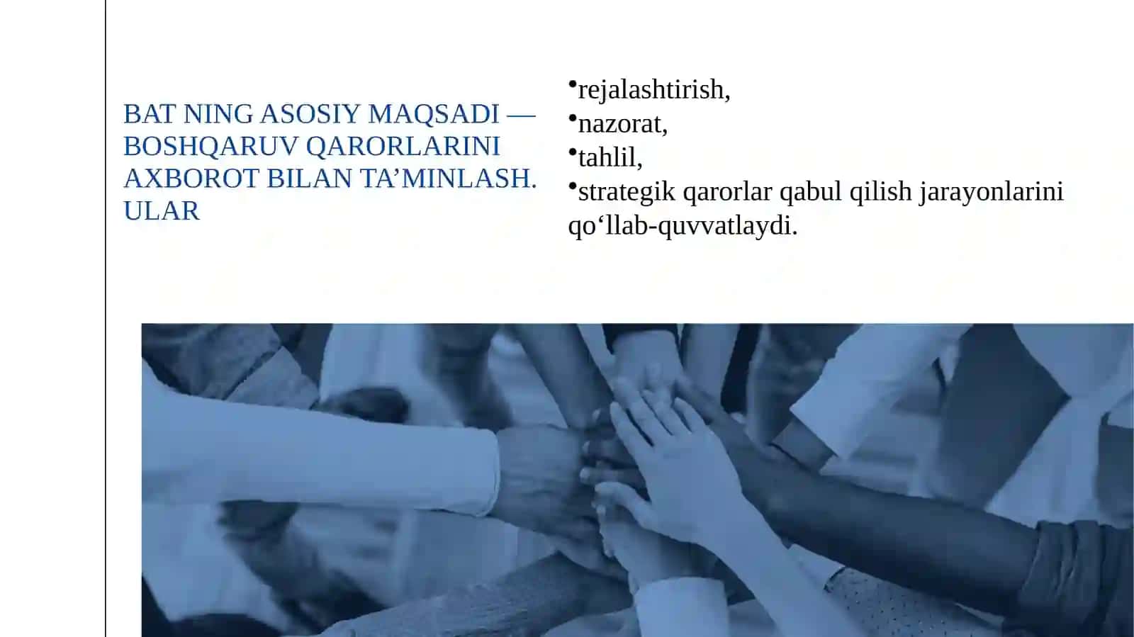 BOSHQARUV AXBOROT TIZIMLARI (BAT) 4
