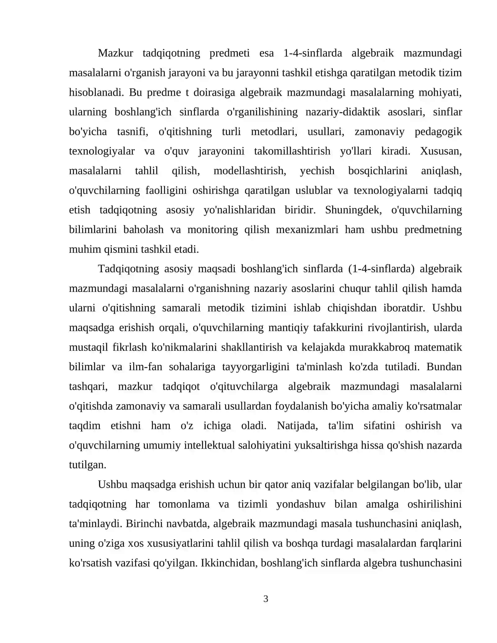 ALGEBRAIK MAZMUNDAGI MASALA VA ULARNI O‘RGANISH METODIKASI(1-4-SINF MISOLIDA) 4