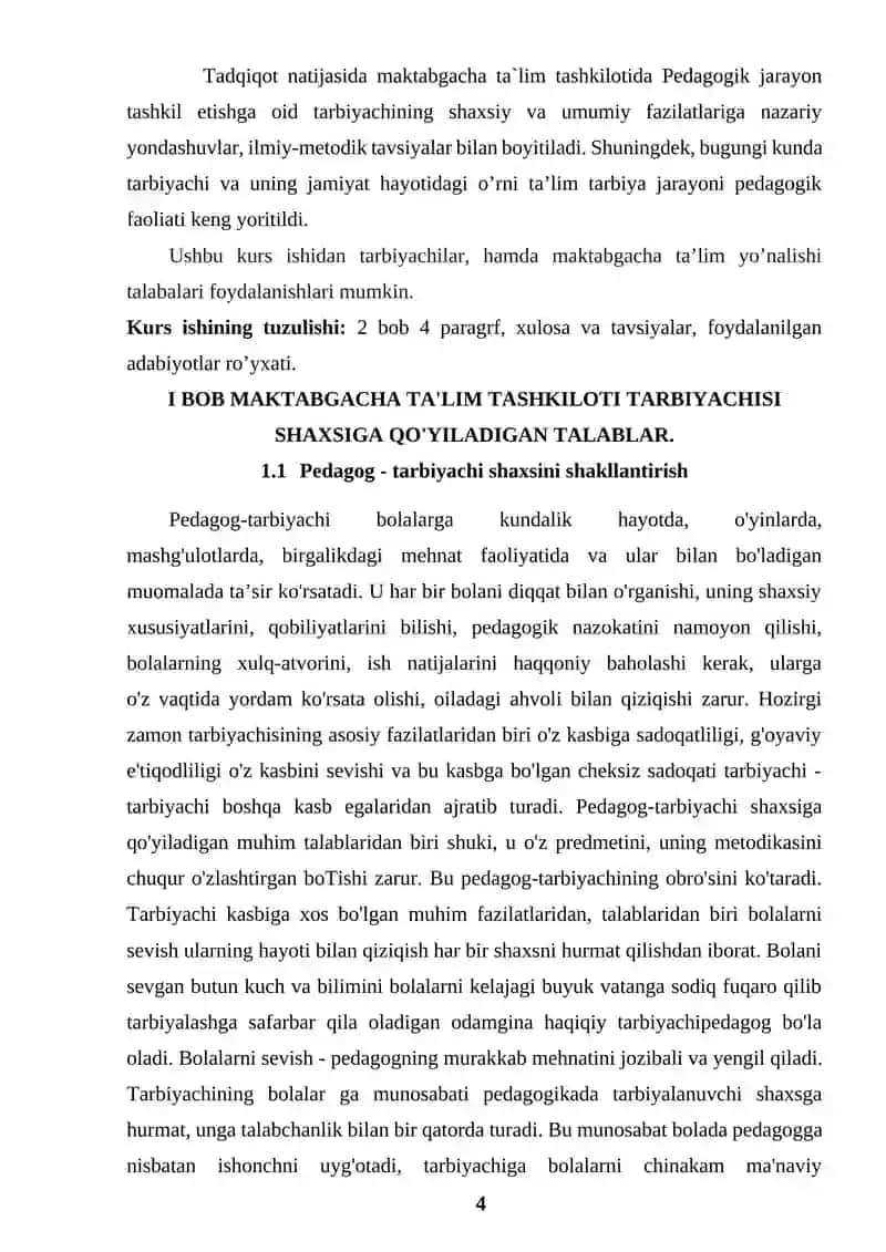 Tarbiyachi va uning jamiyatda tutgan o’rni 4