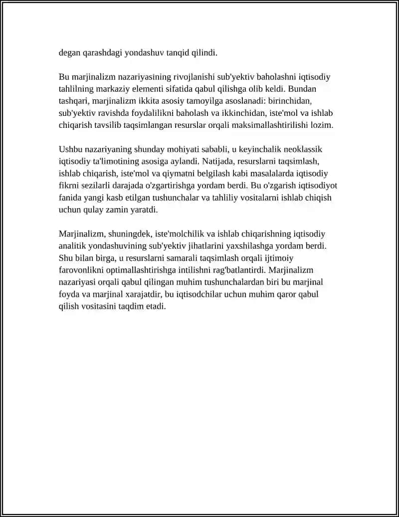 MARJINALIZM IQTISODIY TA'LIMOTI 4