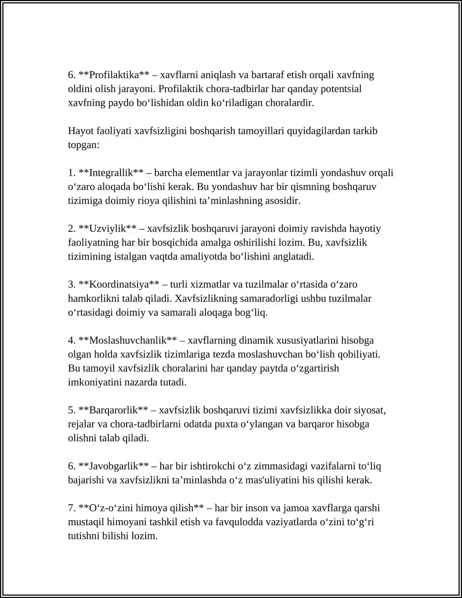 HAYOT FAOLIYATI HAVFSIZLIGINI BOSHQARISH 4