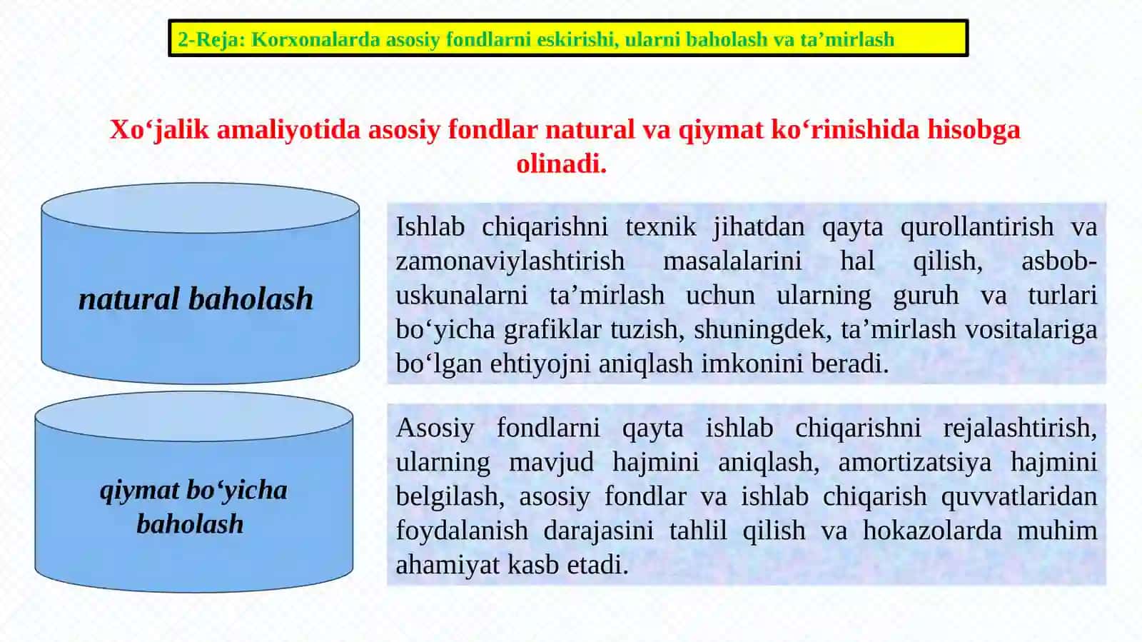 Korxonalarning asosiy fondlari va ishlab chiqarish quvvati. 4