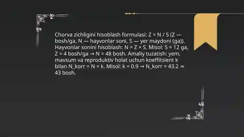 Fermalarni hisoblash usullari 4
