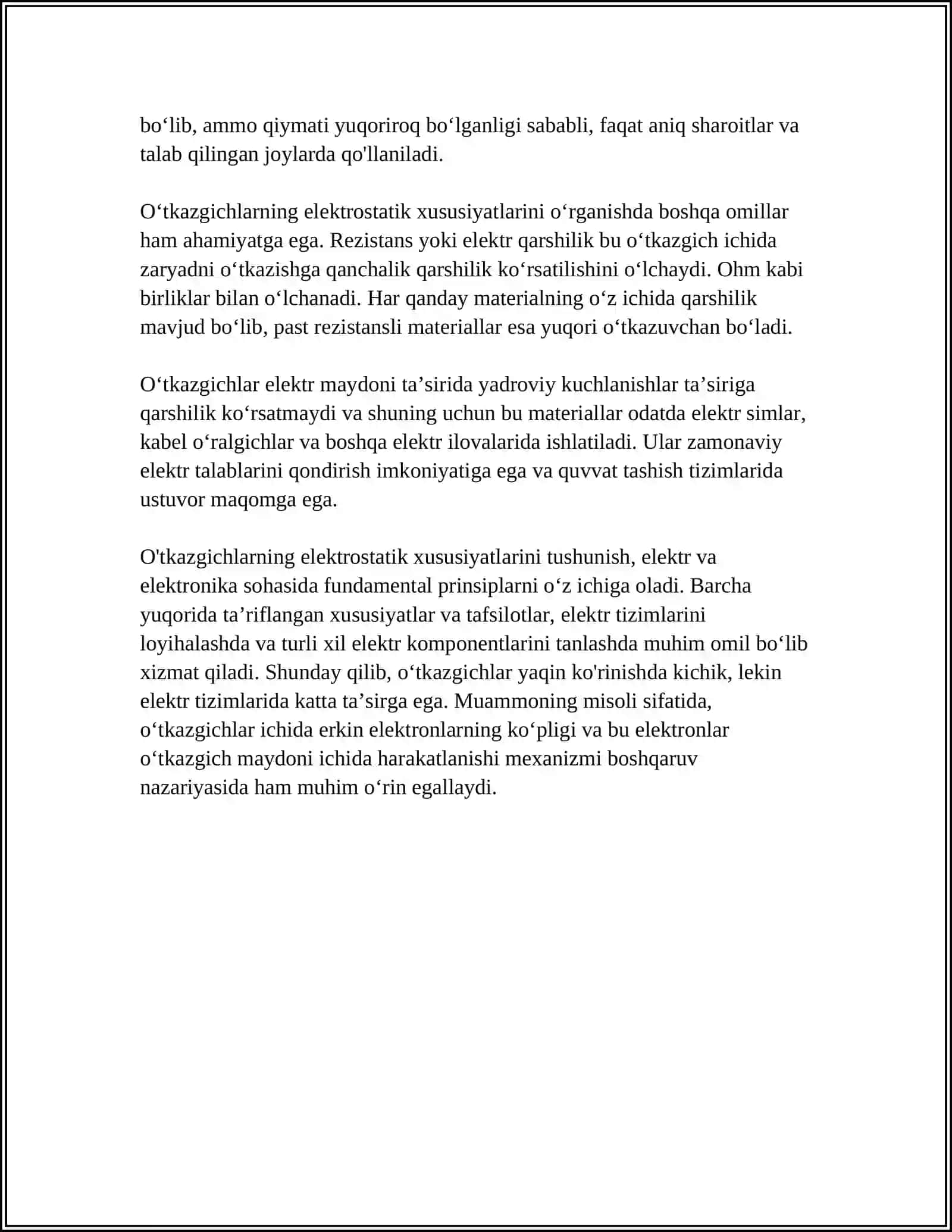 ELEKTROSTATIKALIQ MAYDONDAGI OʻTKAZGICHLAR 4