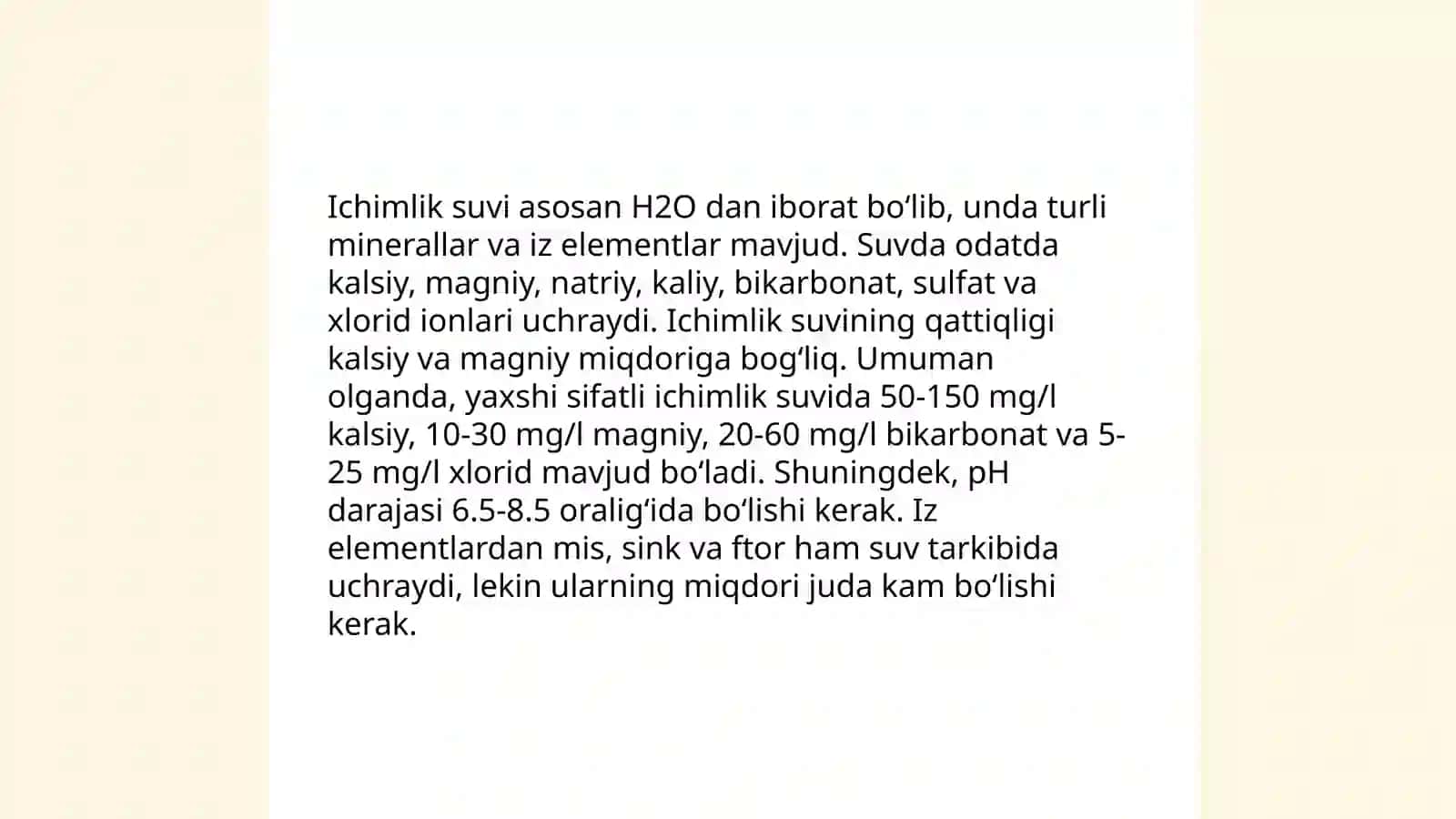 Ichimlik suvining sifatiga bo'lgan gigienik talablar 4
