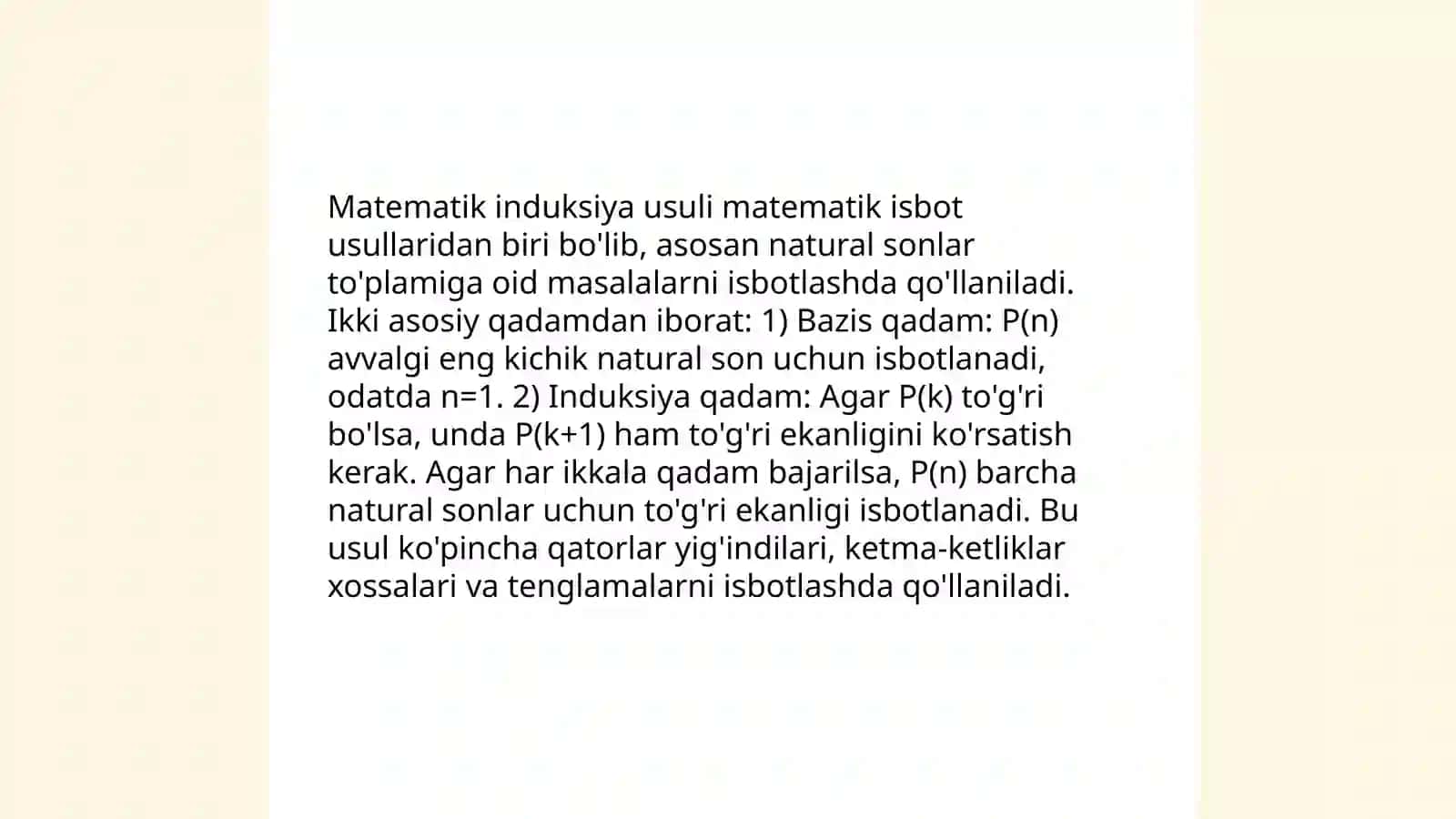 Geometrik isbotlashda matematik induksiyaning tatbiqlari 4