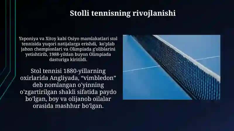 Stol tennis va badminton kelib chiqishi va tarixi 4
