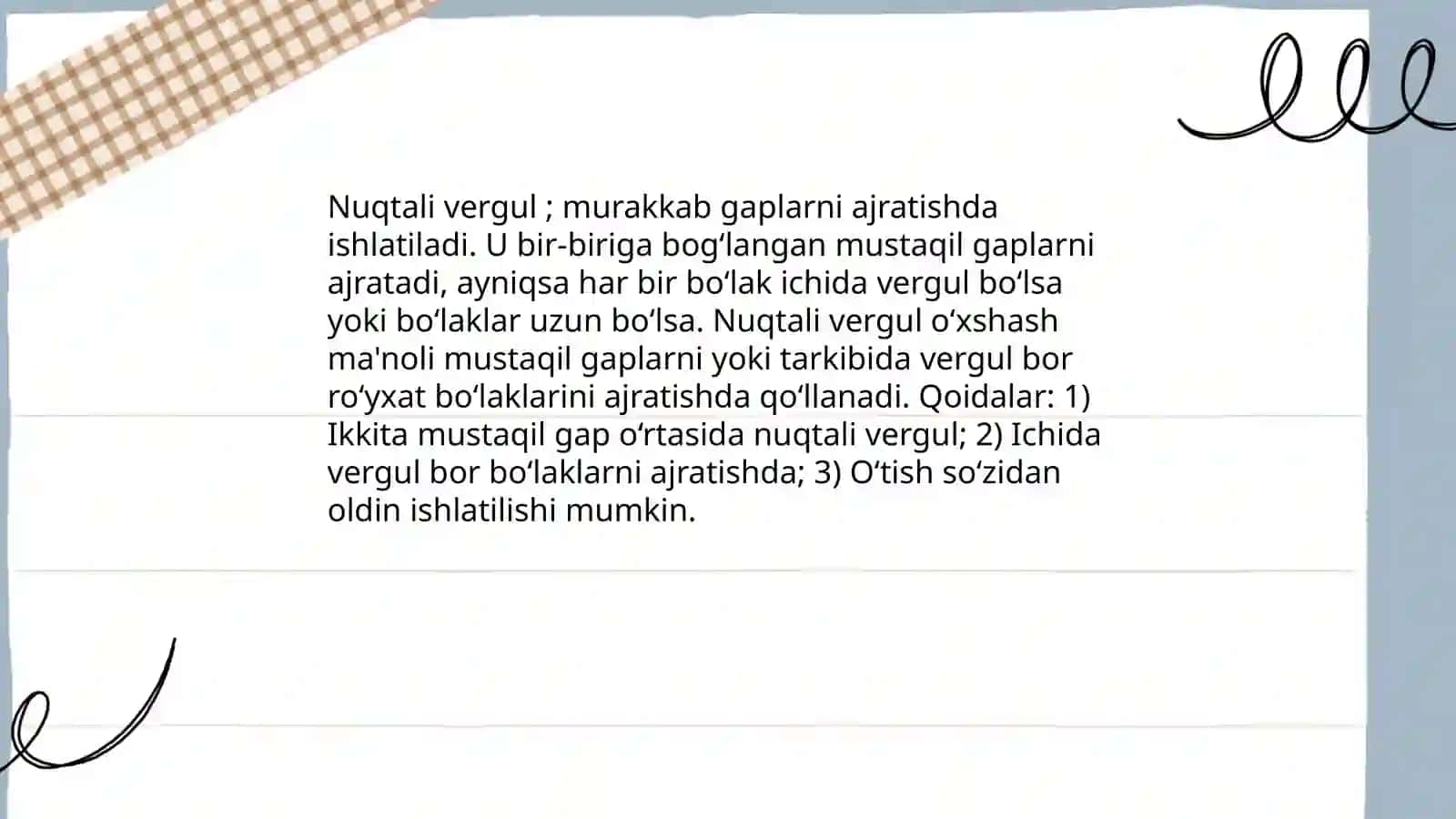 Vergul (,) va uning asosiy ishlatilishi 4