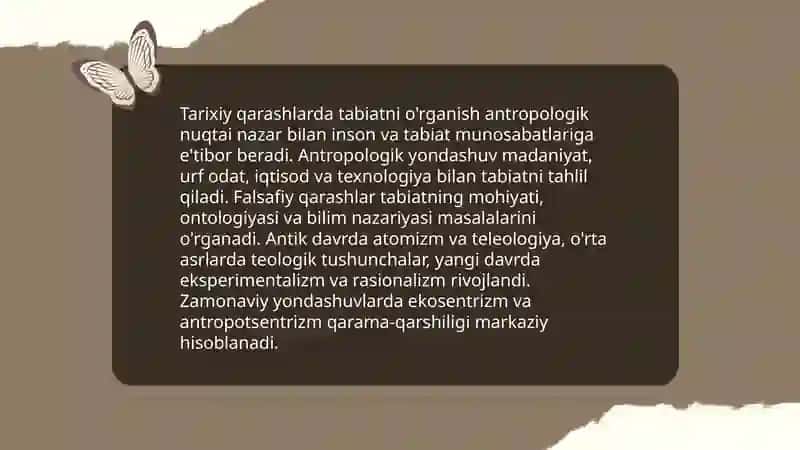 Tabiatni òrganishga oid qarashlar 4