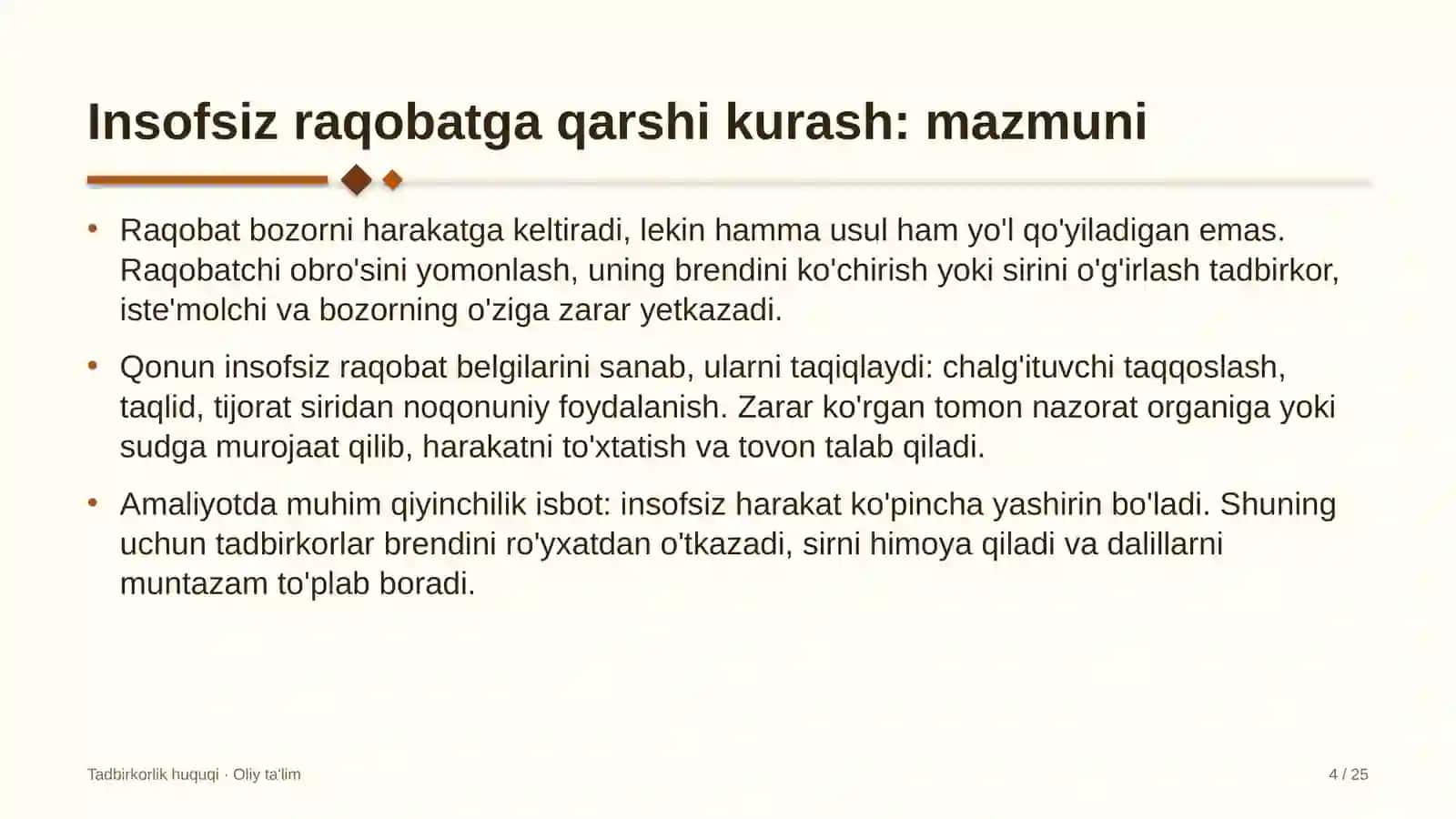 Ko'rgazma zallarida insofsiz raqobatga qarshi kurashish 4