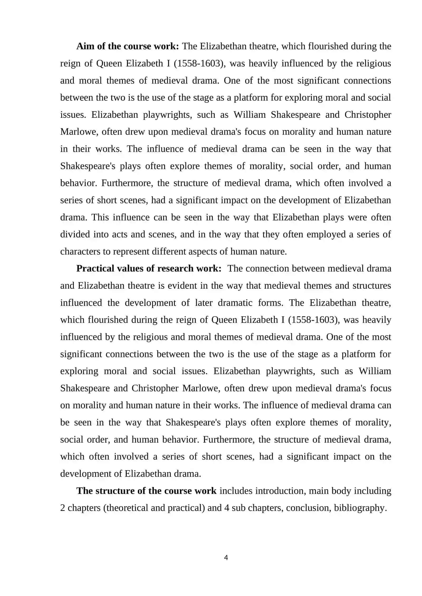 Course Work: The Medieval Drama 4