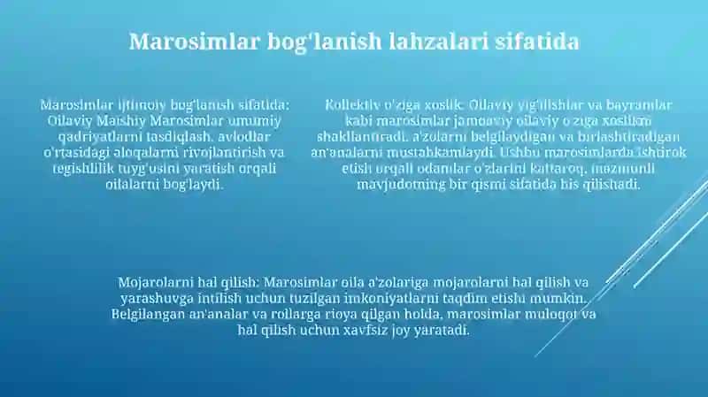 Oilaviy Maishiy Marosimlar 4