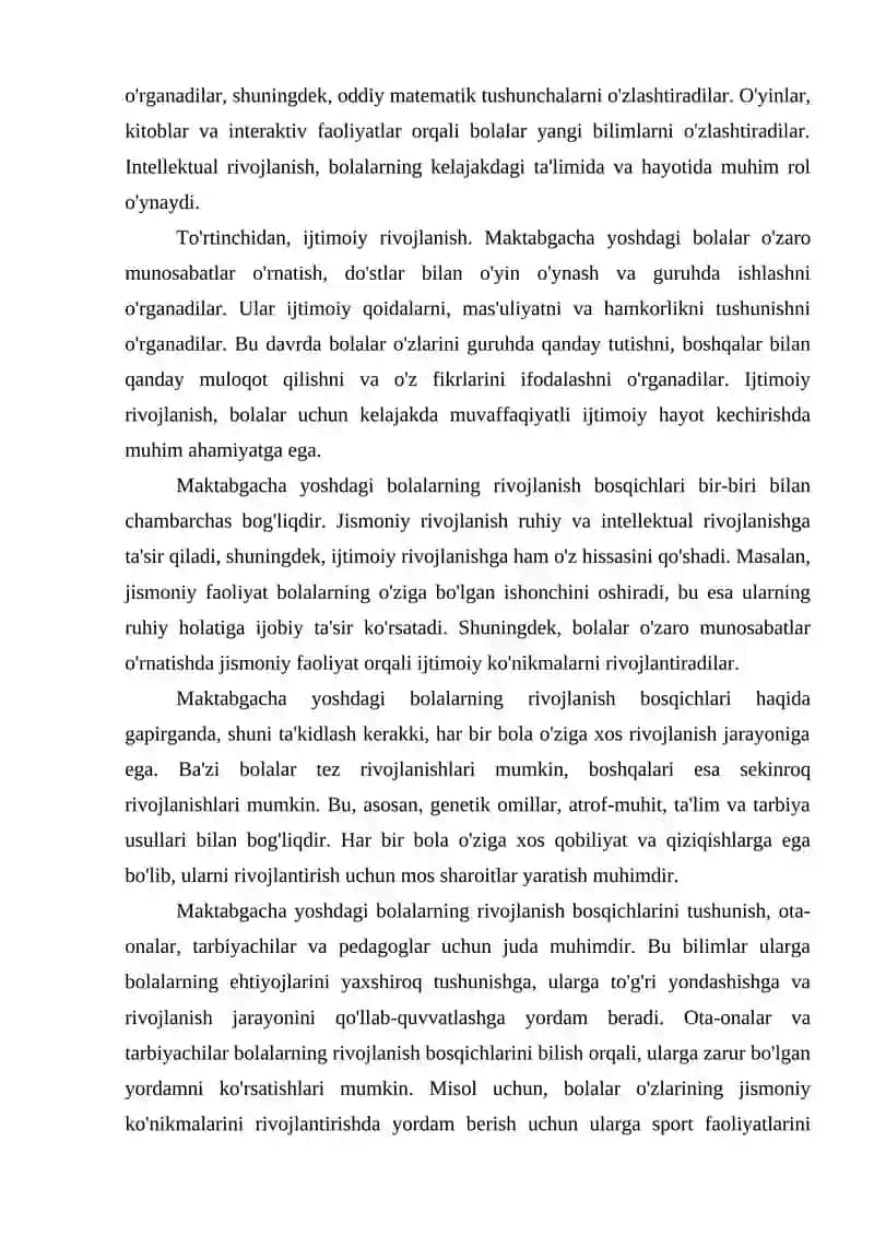 Maktabgacha yoshdagi bolalarning rivojlanish bosqichlari 4