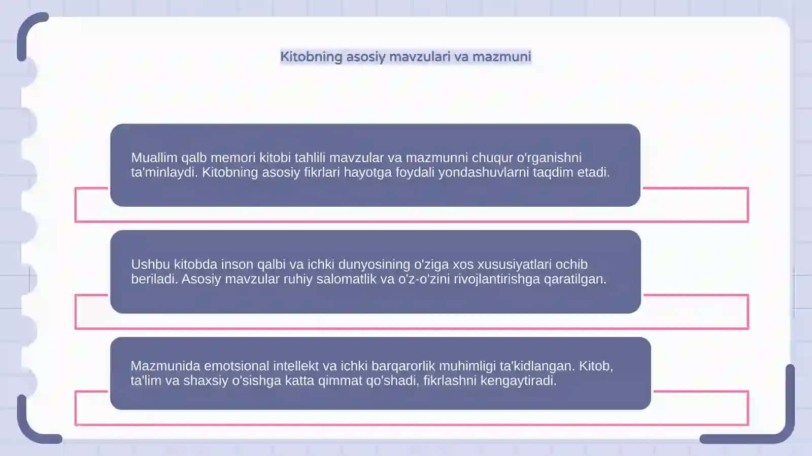 Muallim qalb memori kitobi tahlili 4