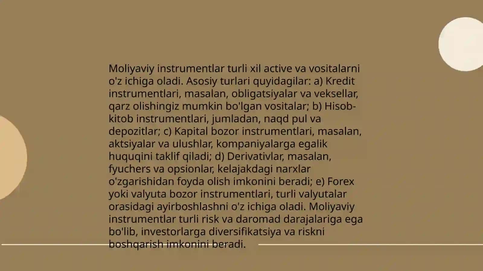 Moliyaviy instrumentlar tasnifi 4