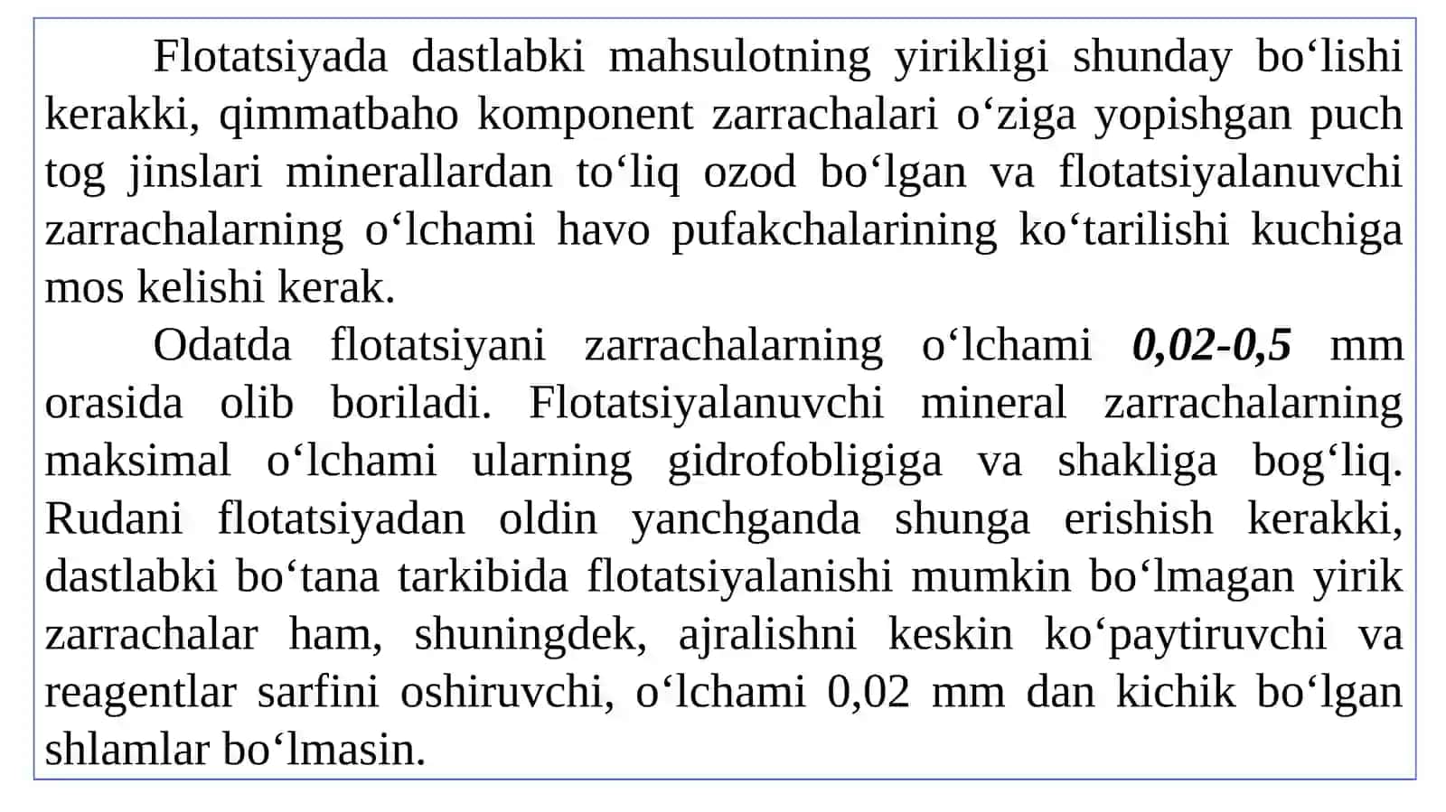 Flotatsiya jarayoniga ta’sir etuvchi omillar 4