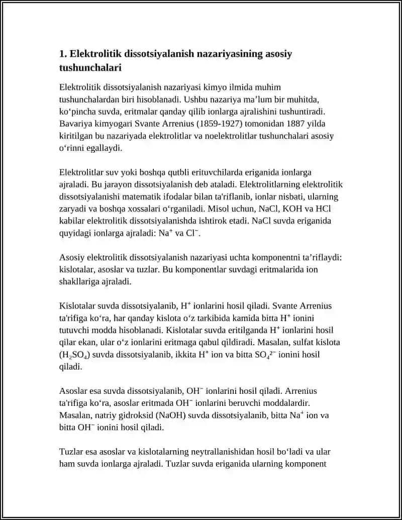 ELEKTROLITIK DISSOTSIYALANISH NAZARIYASI 4