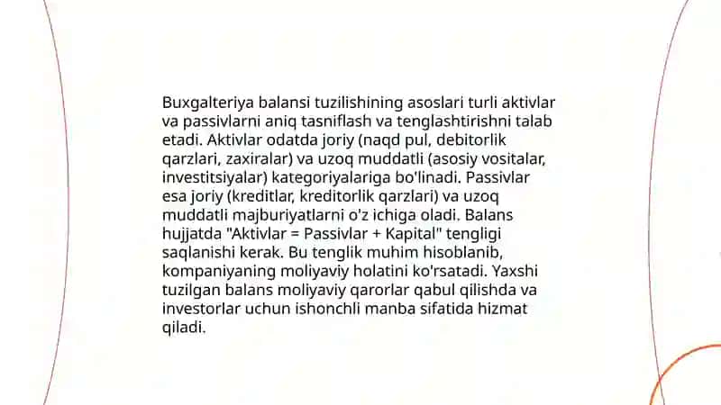 Buxgalteriya balansi va uning tuzilishi 4