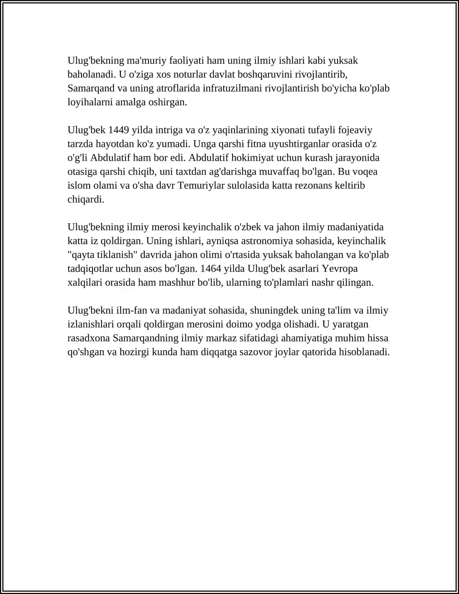 MIRZO ULUGʻBEK DAVLAT ARBOBI VA BUYUK OLIM 4