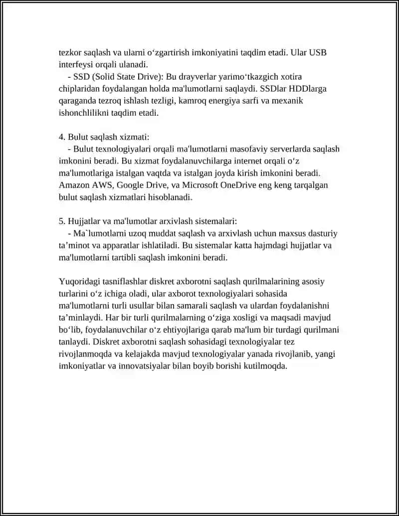 DISKRET AXBOROTNI SAQLASH QURILMALARI 4