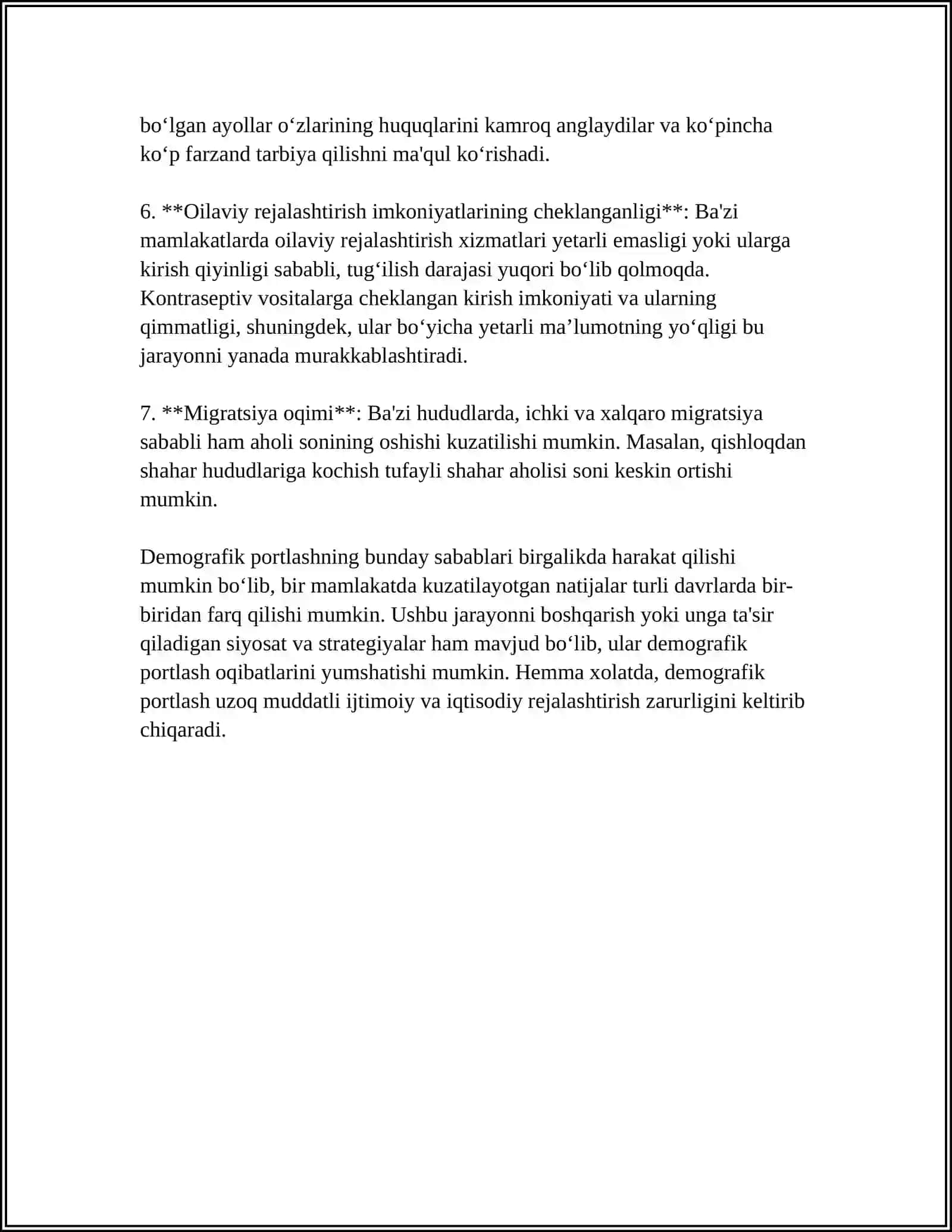 DEMOGRAFIK PORTLASH VA DEMOGRAFIK TANGLIK JARAYONI 4
