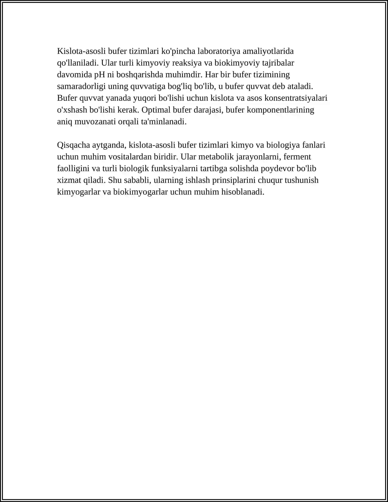 KISLOTA ASOSLI BUFER SISTEMALAR 4