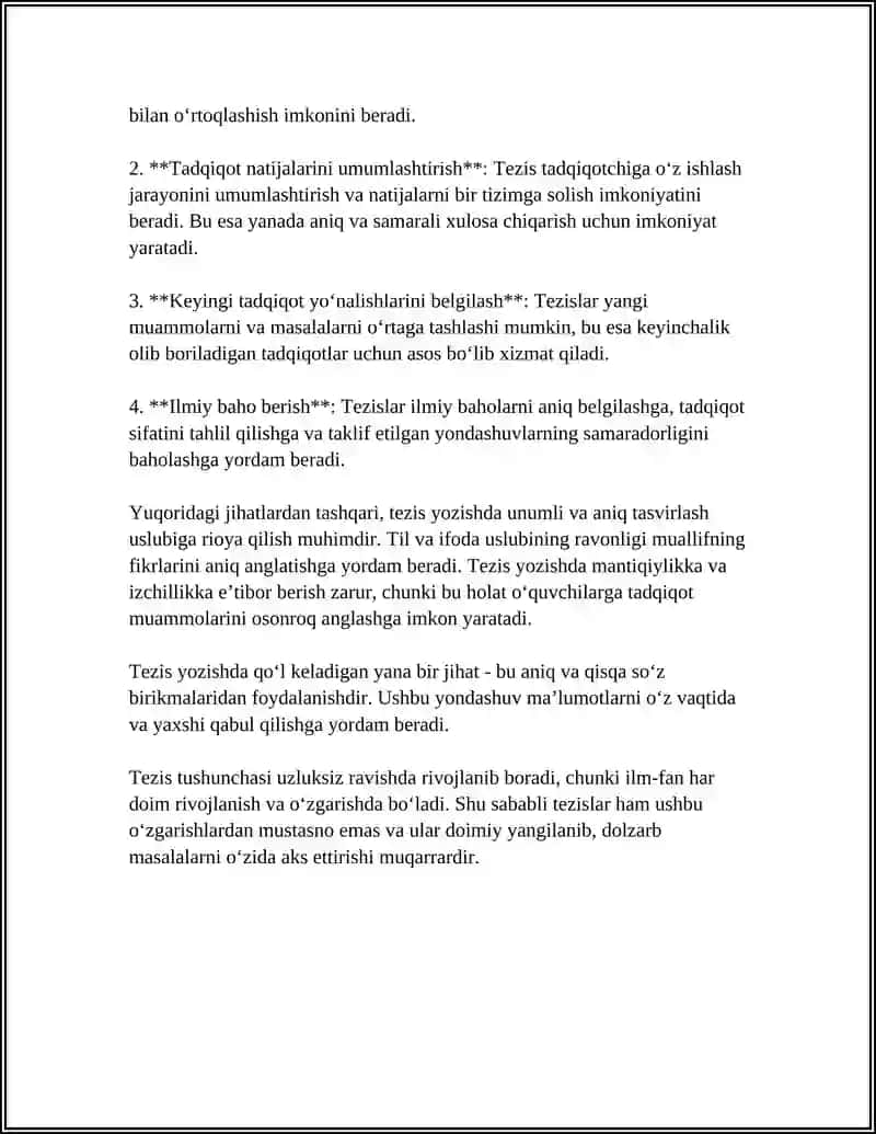 TEZISLAR. TEZIS TURLARI 4