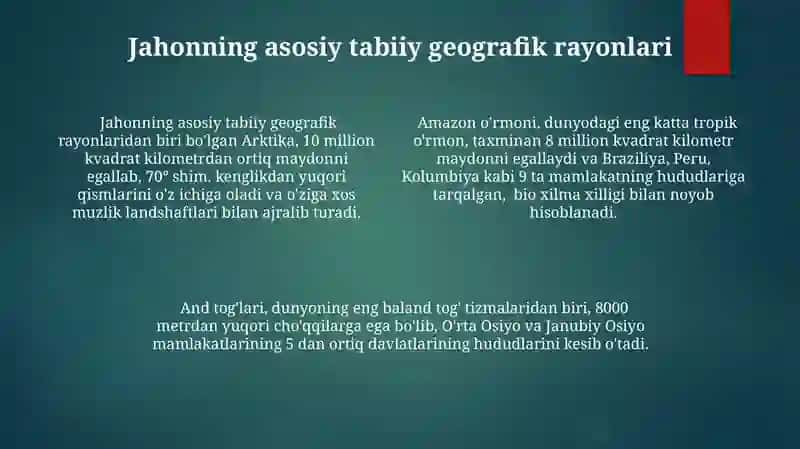 Tabiiy geografik rayonlashtirish 4