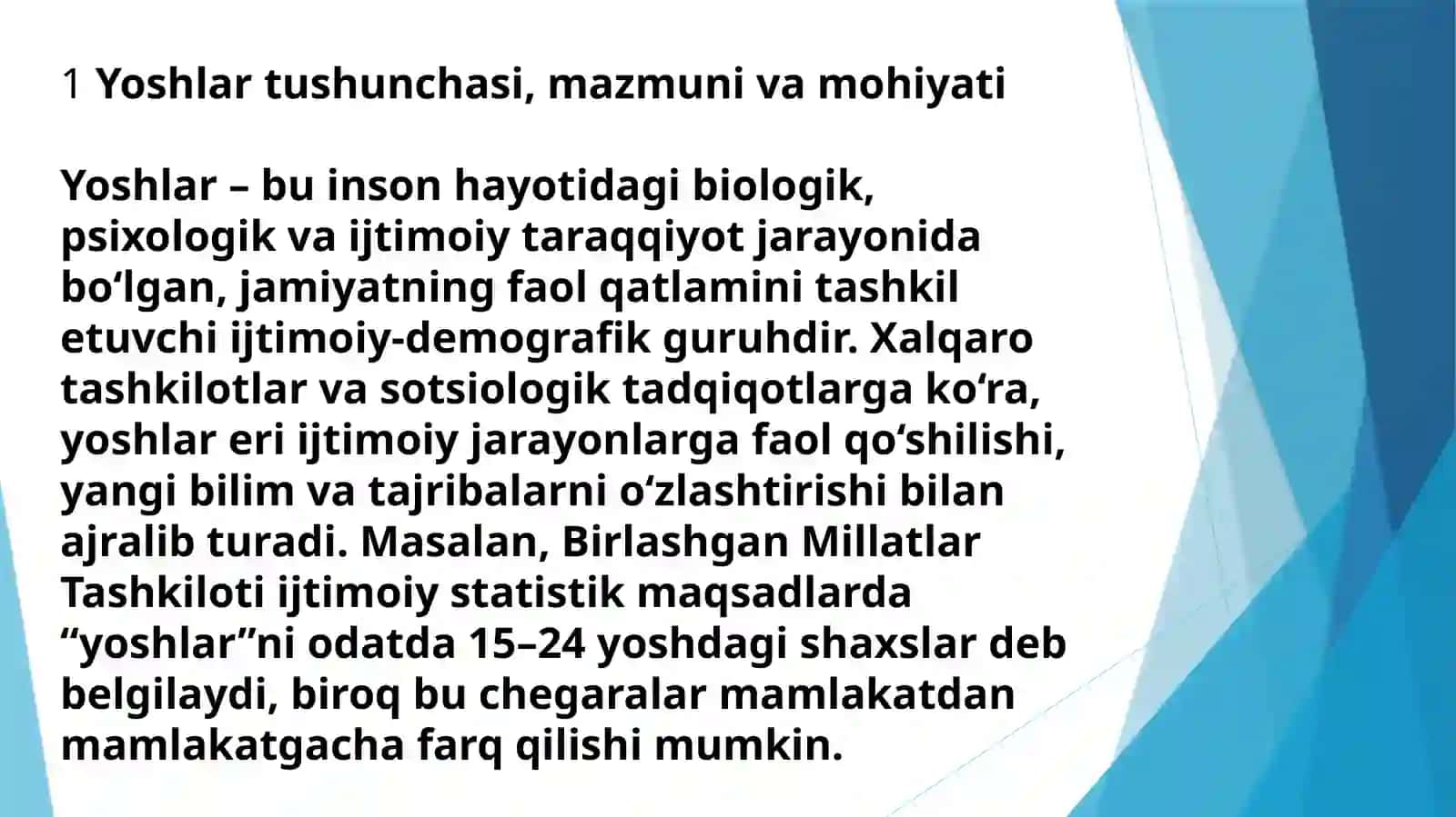 Yoshlar oʻziga hos demografik guruh sifatida 4