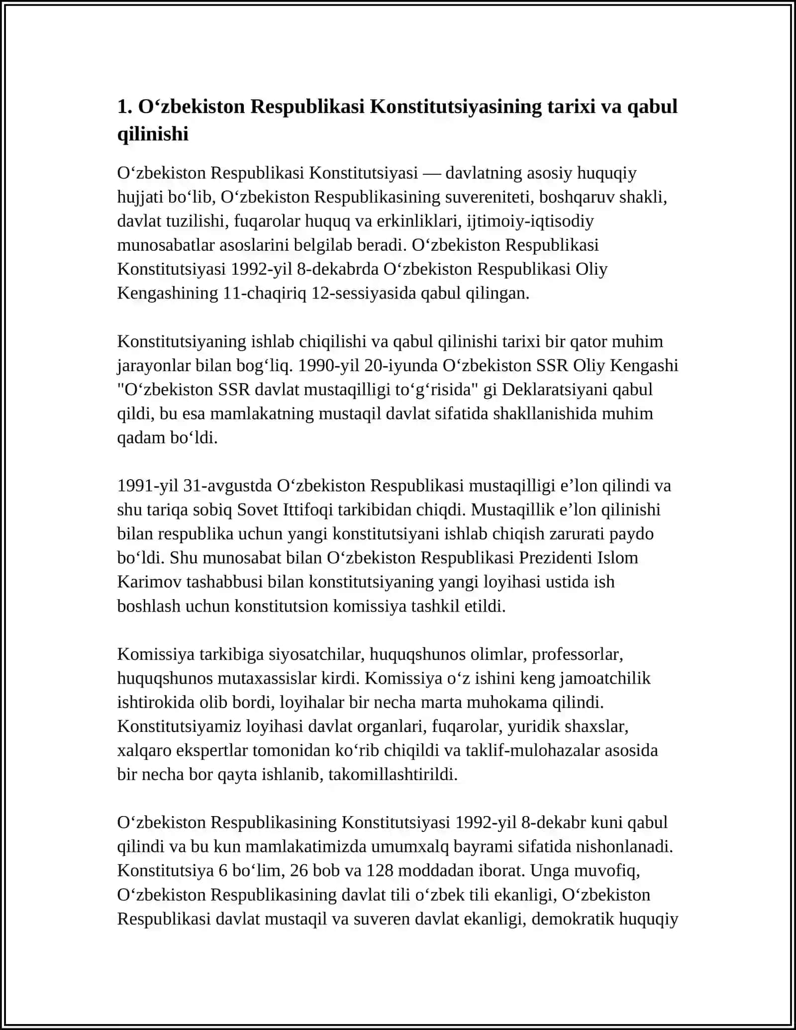 O‘zbekiston Respublikasi Konstitutsiyasi 4