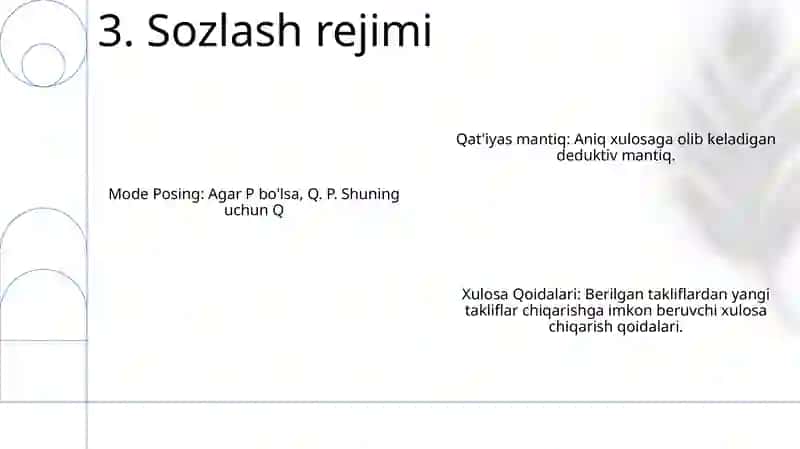Qat'Iymas Mantiq Xulosa Qoidalari 4
