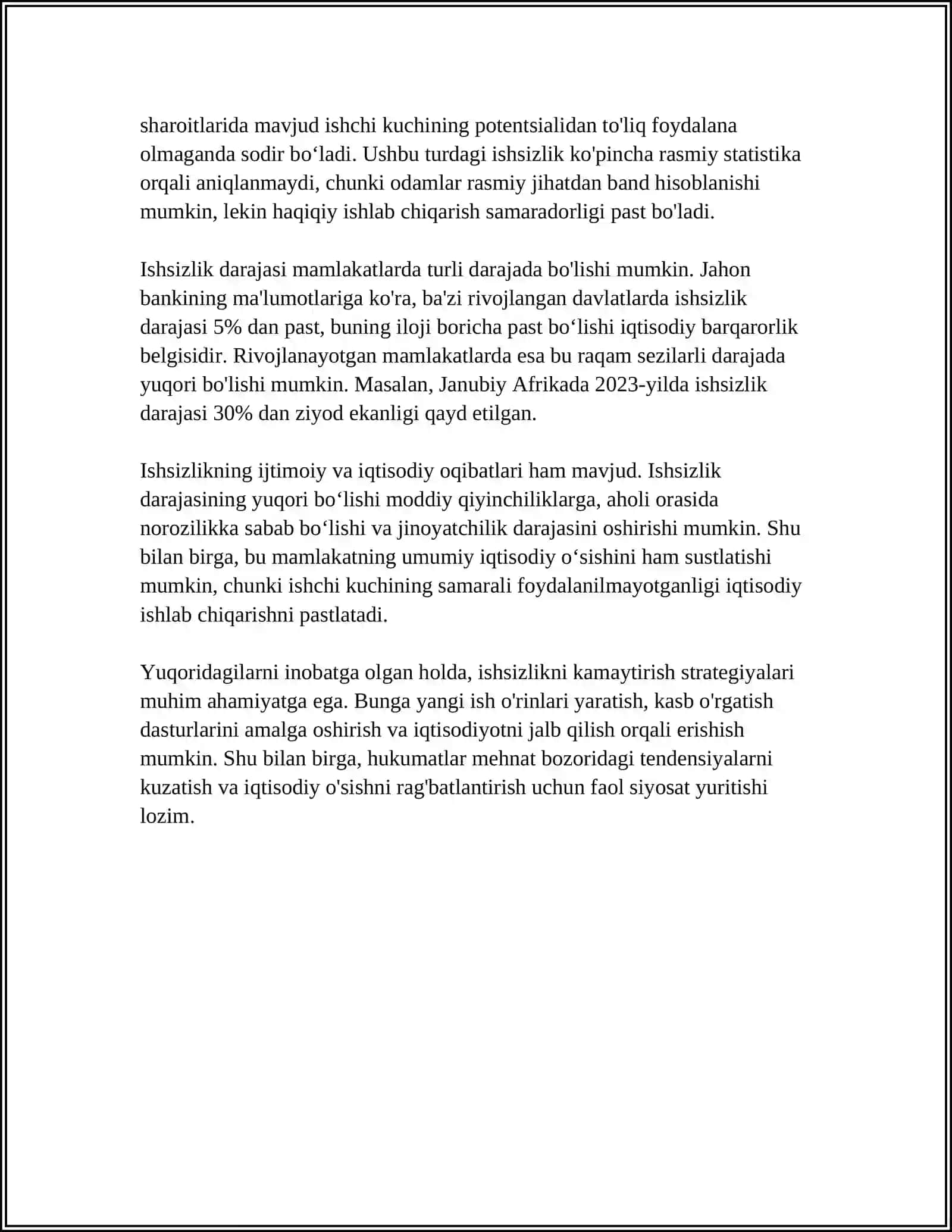 ISHSIZLIK VA UNI KAMAYTIRISHDA AMALIY YECHIMLAR 4