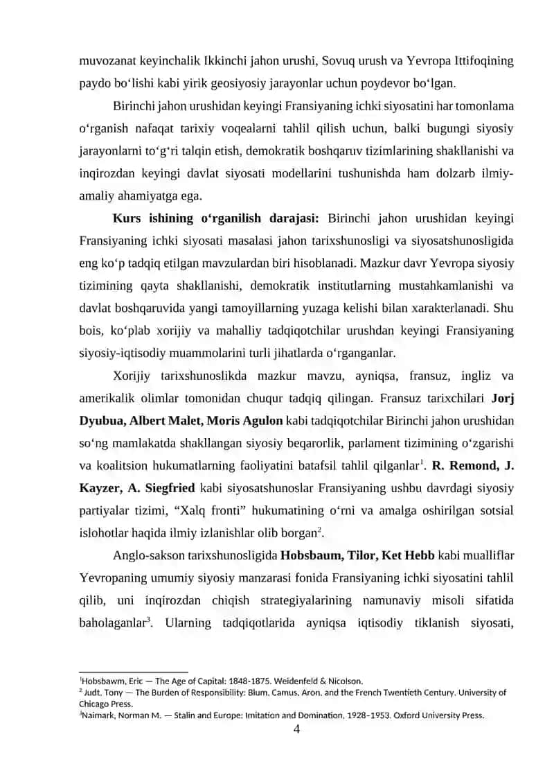 Birinchi jahon urishidan so‘ng Fransiyaning ichki siyosati 4
