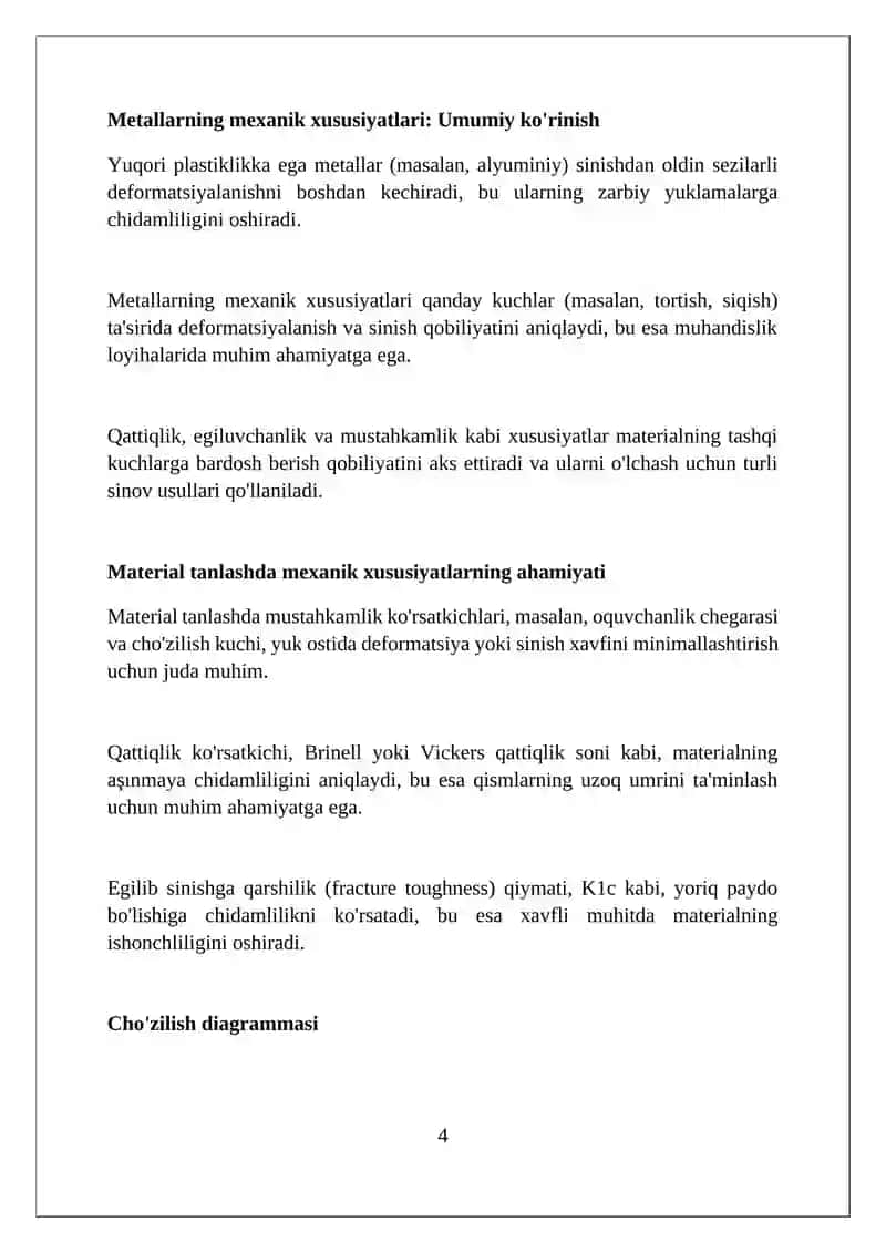 Metallarning mexanik xususiyatlarini aniqlah xususiyatlari 4