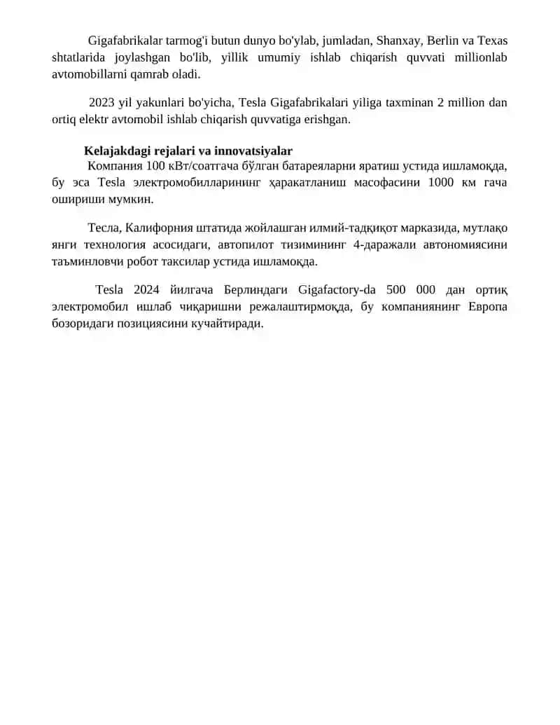 Tesla kompaniyasi haqida 4