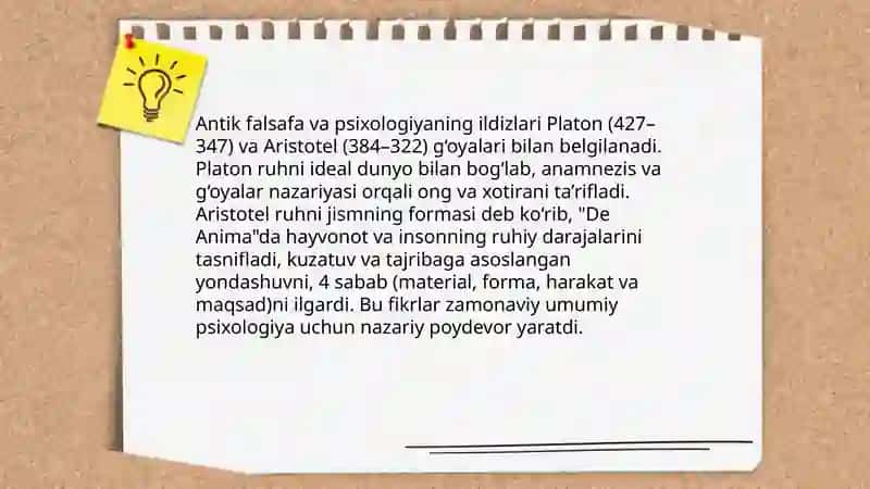 Umumiy psixologiyaning tarixi 4