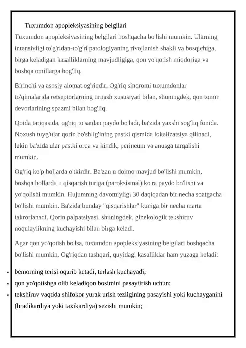 Tuxumdon Apopleksiyasi 4