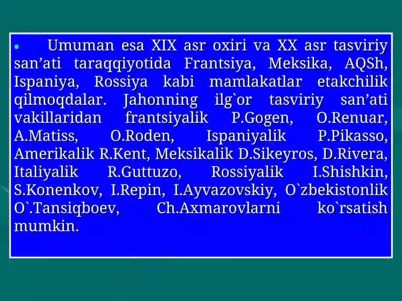 TASVIRIY SAN’AT MASHG`ULOTLARINING ZAMONAVIY TA’LIMI 4