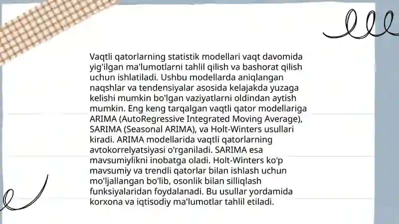 Vaqtli qatorlar tahlili 4