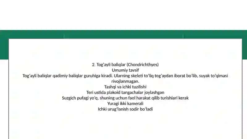 Tog‘ayli va suyakli baliqlarning sistematikasi 4