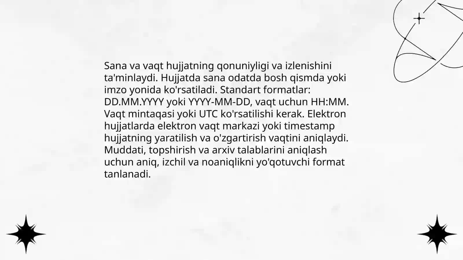 Hujjatlardagi zaruriy qismlar 4