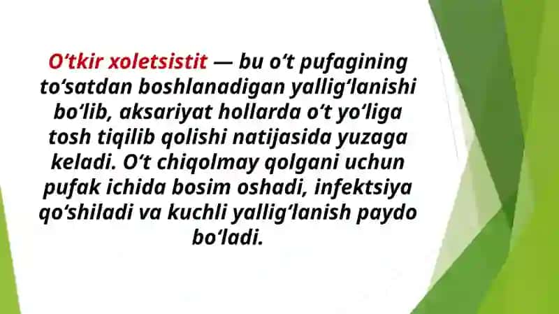 O‘TKIR PANKREATIT va O‘TKIR XOLESISTIT 4