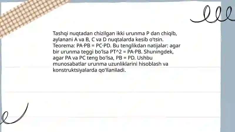 Aylana va doiraga doir masalalar 4