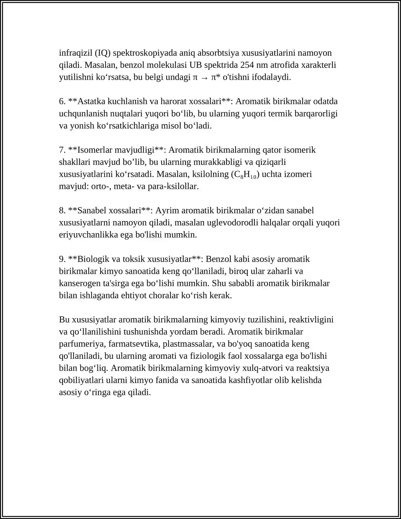 AROMATIK BIRIKMALAR. AROMATIK BIRIKMALARNING SINFLANISHI 4