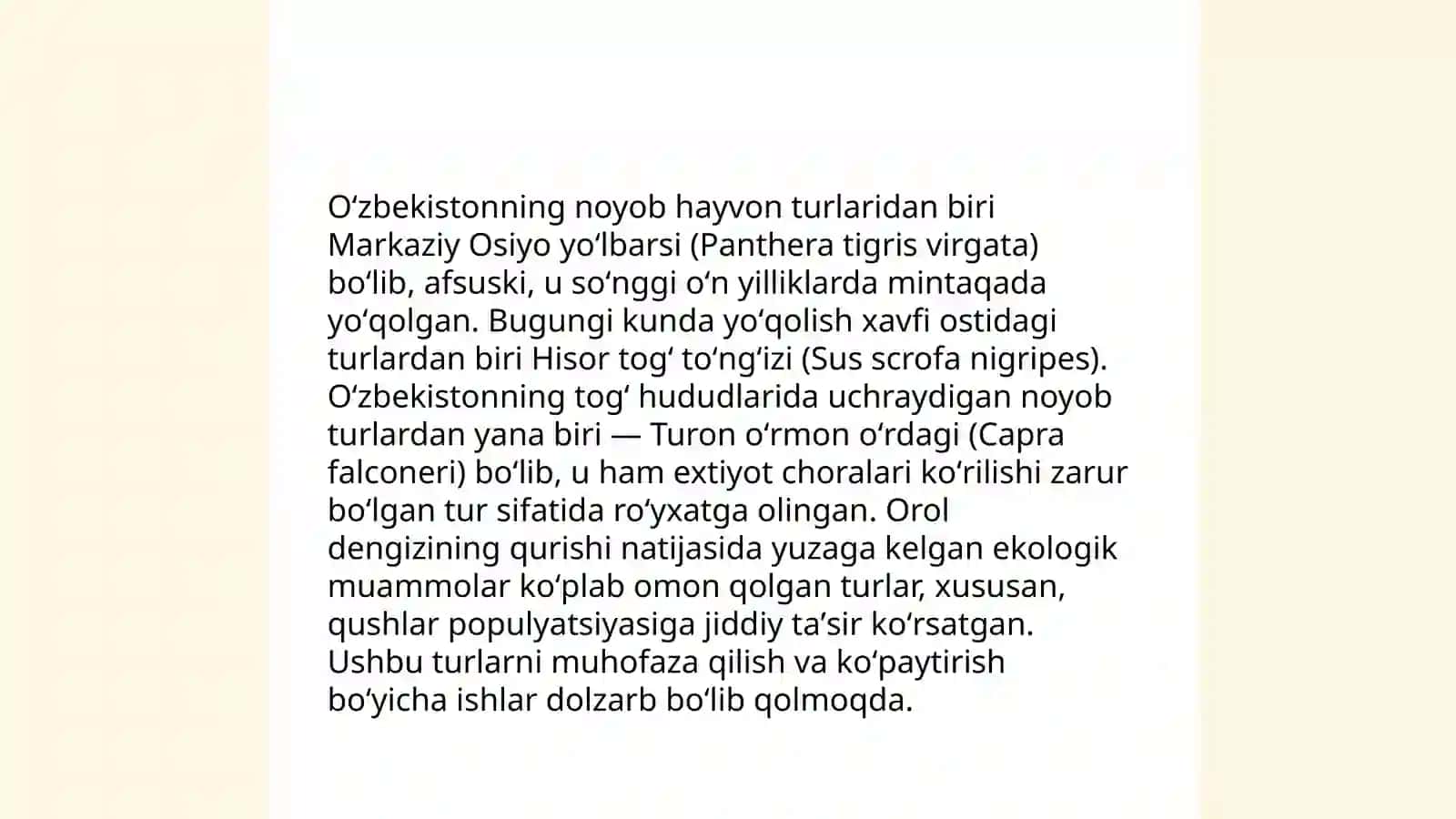 O’zbekiston Respublikasi «Qizil kitob»ining nashrlarini tahlili. (Hayvonlar qismi) 4