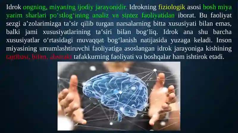 BILISH JARAYONLARI (idrok va xotira) 4