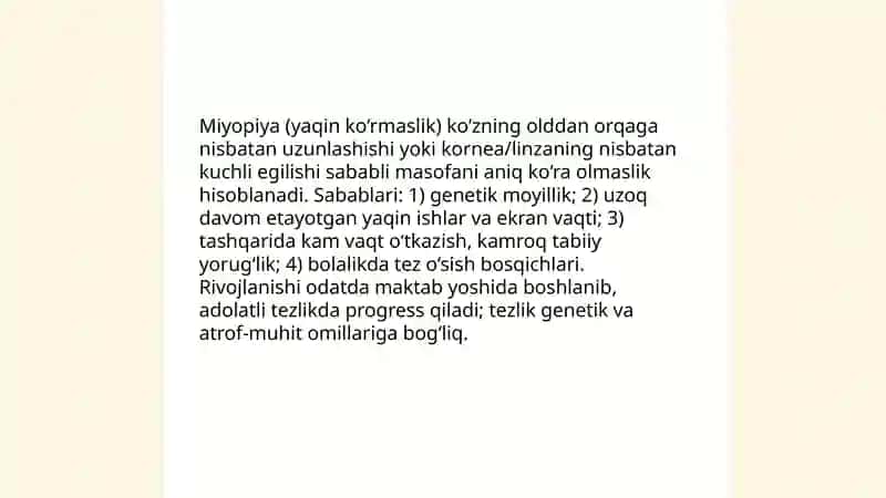 Ko‘rish nuqsonlari: turlari va sabablari 4