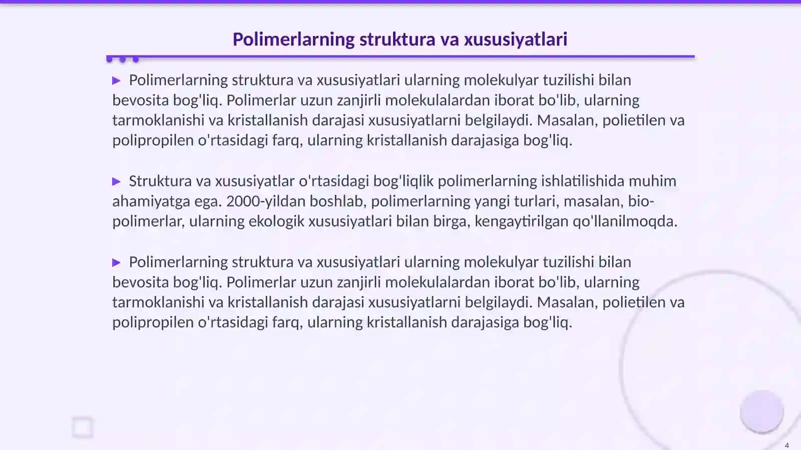 Polimeranalogik o'zgarishlar va ularning o'ziga xos xususiyatlari 4